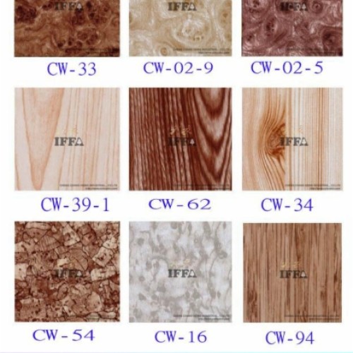 Water transfer for wood patterns, burl wood
