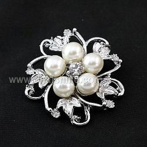 5pearls alloy flower brooches