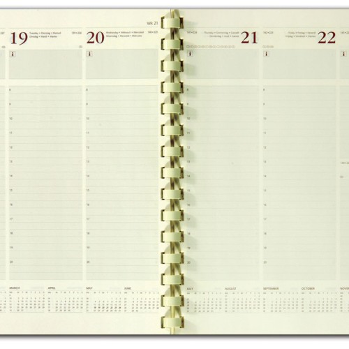 Desk comb bound diary international