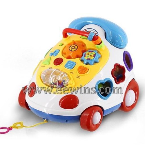 Music phone cable car toys with blocks