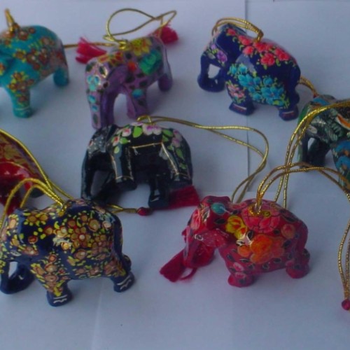 Papier mache hanging Elephants