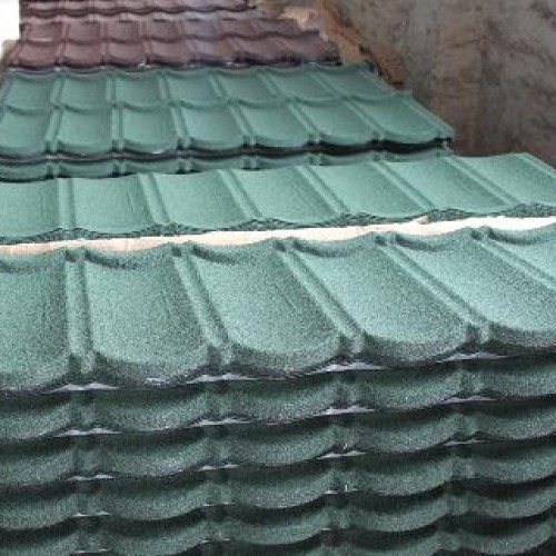 Colorful stone coated metal roofing tile