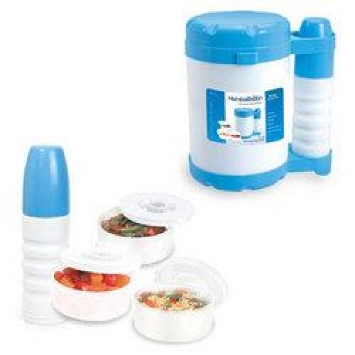 Microwaveable lunch box with bottle