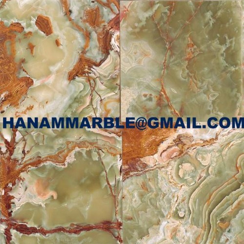 Multi green onyx tiles