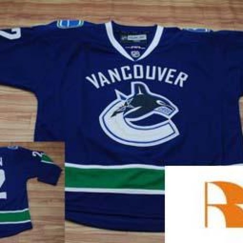 #22 d.sedin blue vancouver canucks nhl hockey jersey