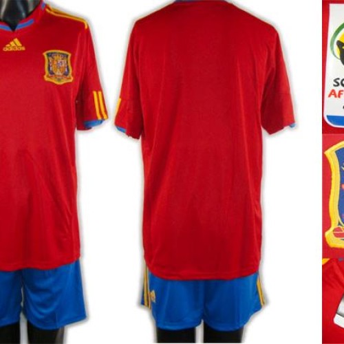 Spain national team 2010 world cup soccer jersey and shorts