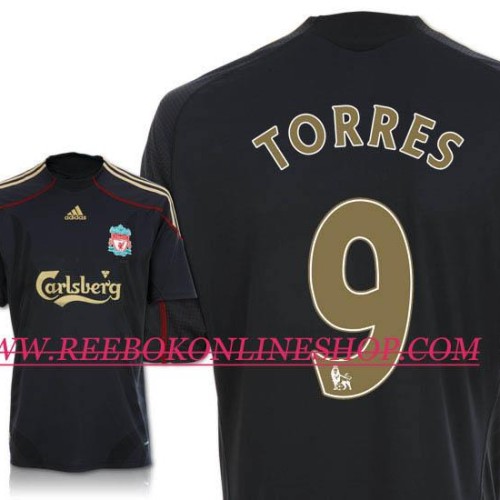 Liverpool 09/10 torres 9 away soccer jersey and shorts