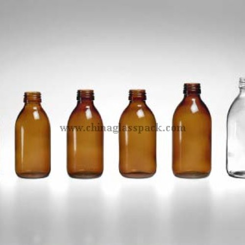 Moulded glass bottle(glass bottles for syrups din pp28mm)