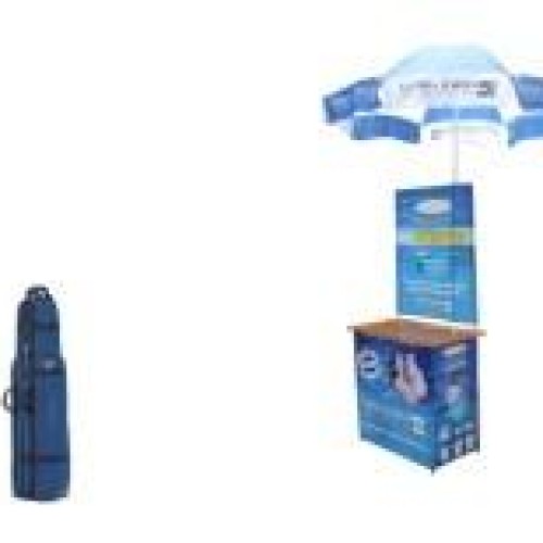 Folding promotion table with umbrella rectangle