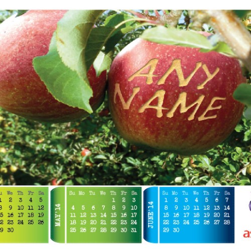 Customized product calendar (horizontal)