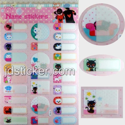 Name sticker, waterproof name sticker