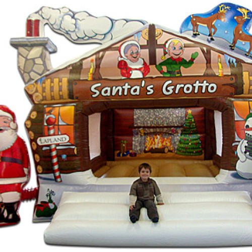 Inflatable christmas santa claus bouncer castle slide