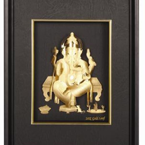 3d gold foil ganesh