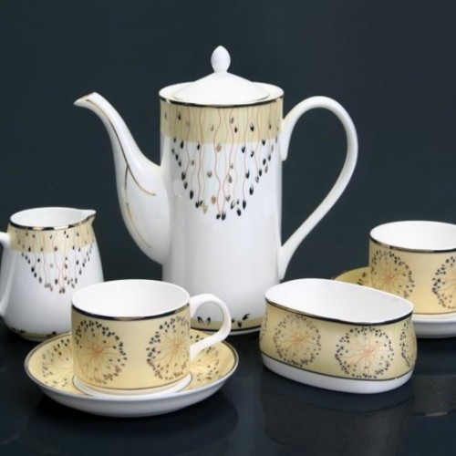 Golden flower coffee set