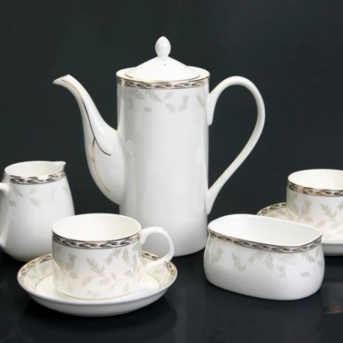 Platinum edge coffee set