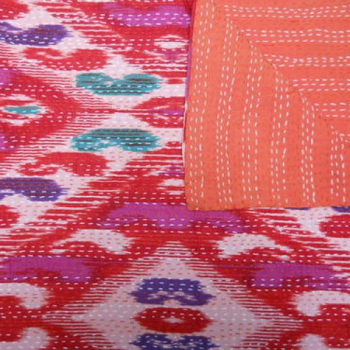 Cottan printed handmade kanta bedcover