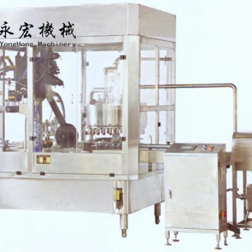 Full automatic glass bottle filling and sealing machine