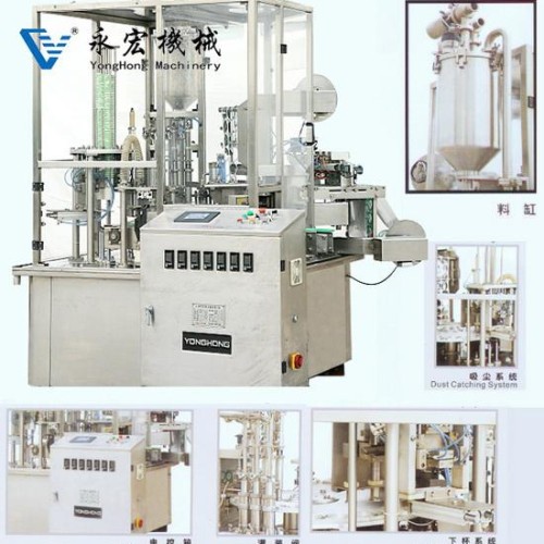 Automatic paper cup filling and sealing machine