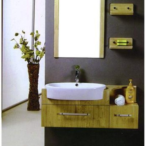 Wood bathroom vanity