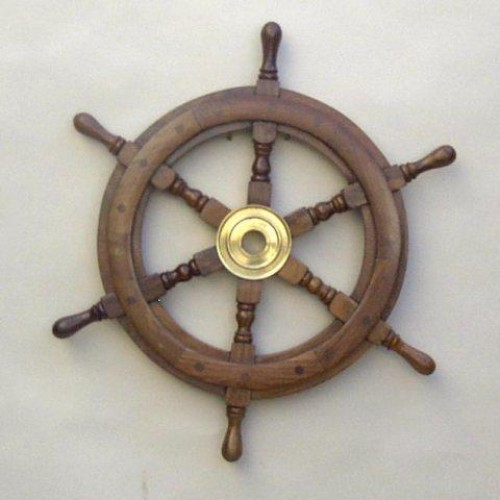 Wood & Brass Ship Wheel