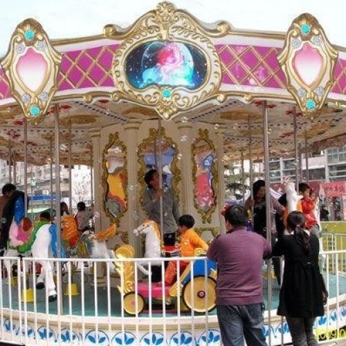 Beautiful dreamlike funny carousel