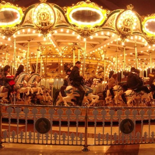 Amusement park interesting carousel