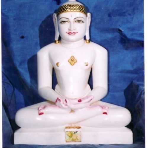 Marble mahavir swami statue