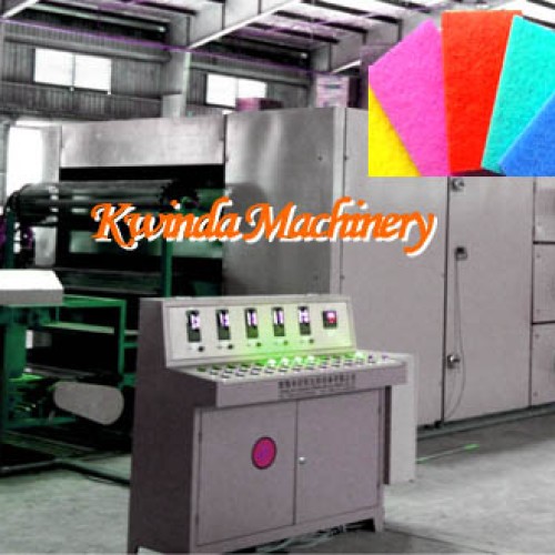 Scouring pad nonwoven machine