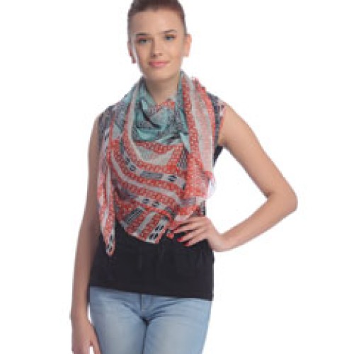 Geometrical print scarf