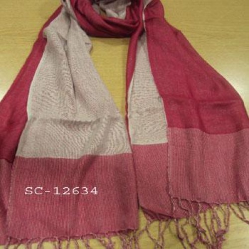 Double side viscose yarn dyed oblong scarf