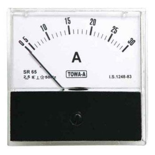 Moving iron sr 80 a.c. acrylic ammeter