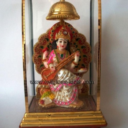 Saraswati Mata Statue Sculpture Religious Handicraft India