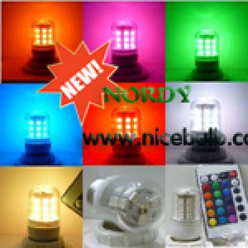 E27 remote control dimmable rgb led corn bulb