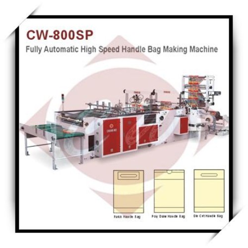 Fully-automatic high speed handle bag making machine