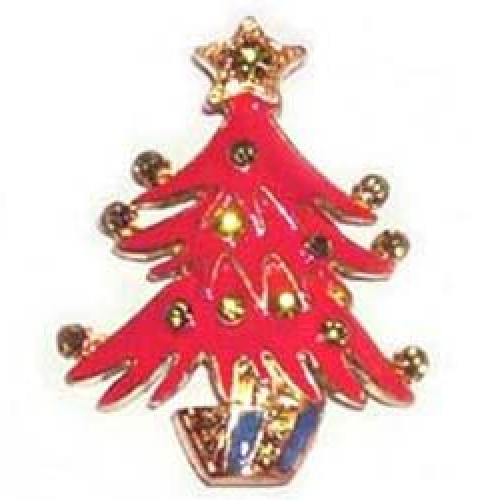 Golden red little christmas tree