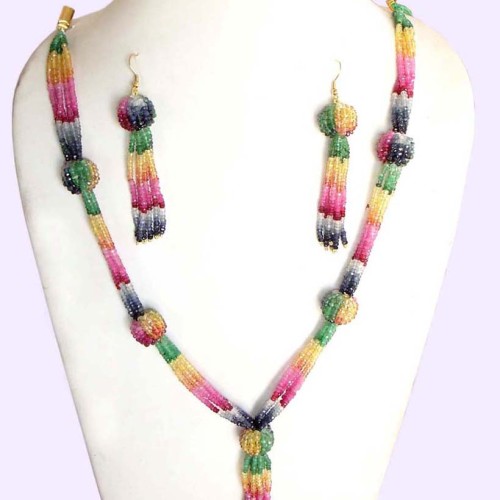 Multi precious beads nacklace