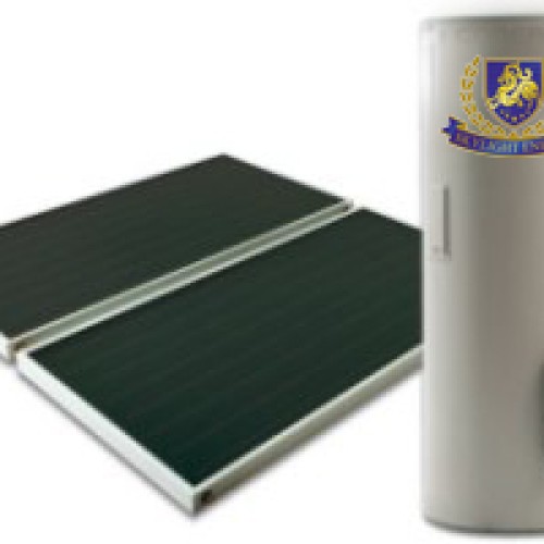 Split flat plate solar water heater