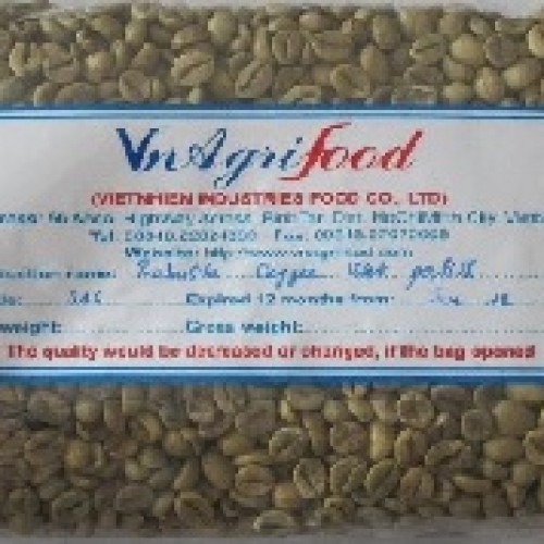 Robusta coffee, arabica coffee, green and roasted