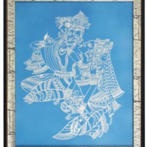 Radha krishna silver painitng