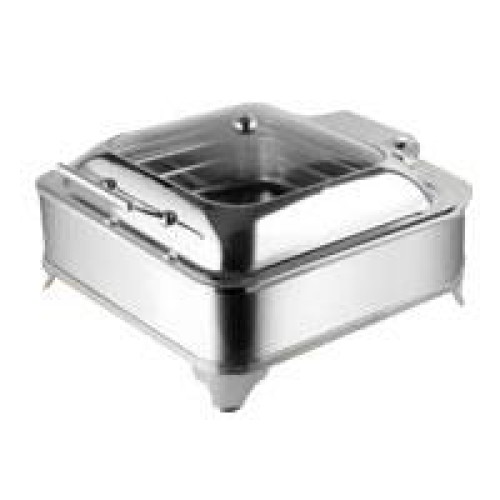 Square glass lid chafer with stand & electric heater