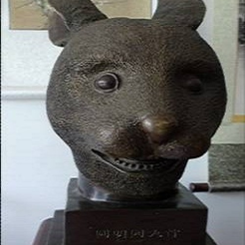 Bronze antique imitation rabbit's head