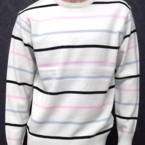 Mens mixed stripe knitwear container - assorted colours