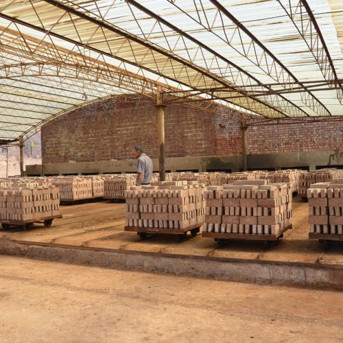 Drying chamber for clay brick making line