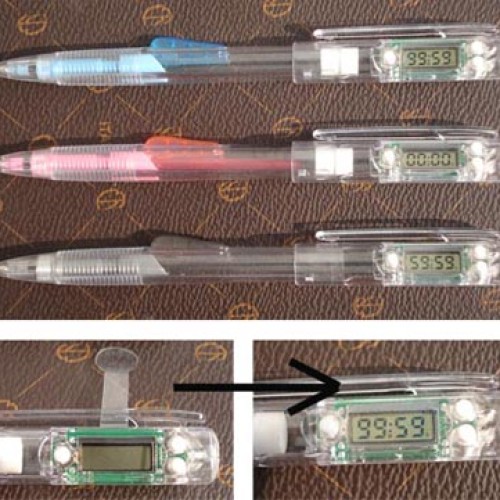 Mechanical pencil with digital time