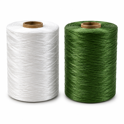 Uv stabilized fibrillated twine for greenhouse