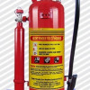 Dry powder fire extinguisher with external gas cartridge
