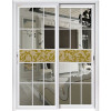 Powder coated aluminium sliding door with grill