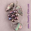 Paypal free shipping 50X27MM BLACK MOP Shell Pearl Flower PIN Brooch Bead 