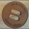 Resin button with long holes